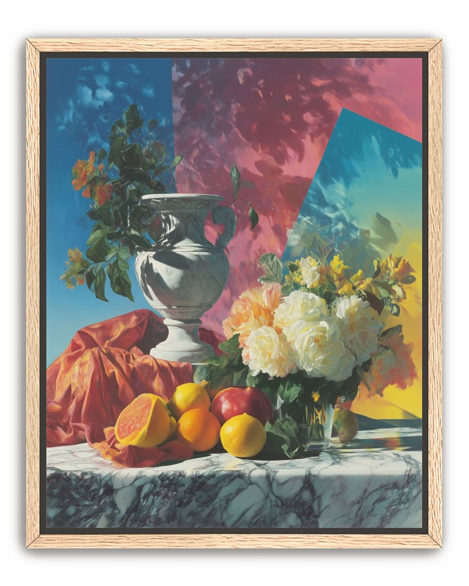 Urn and roses in hard light