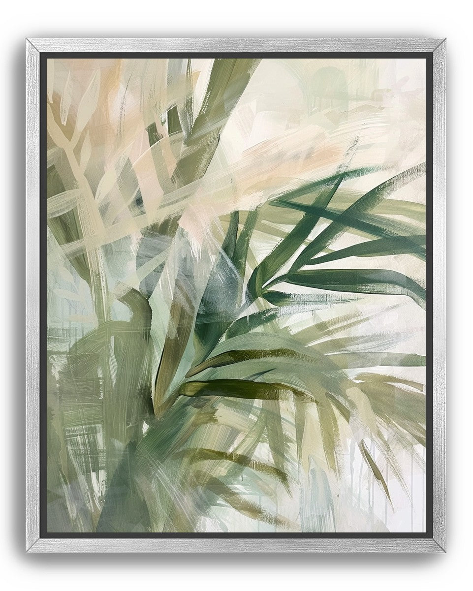 Green leaves in milky light