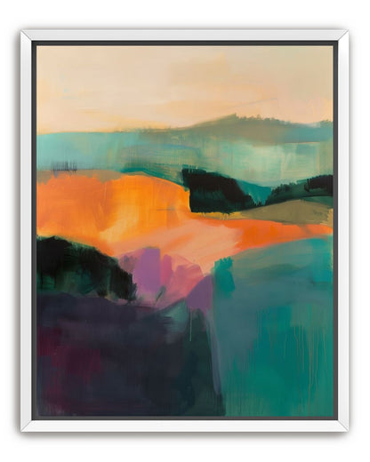 Teal Pressed Against Orange