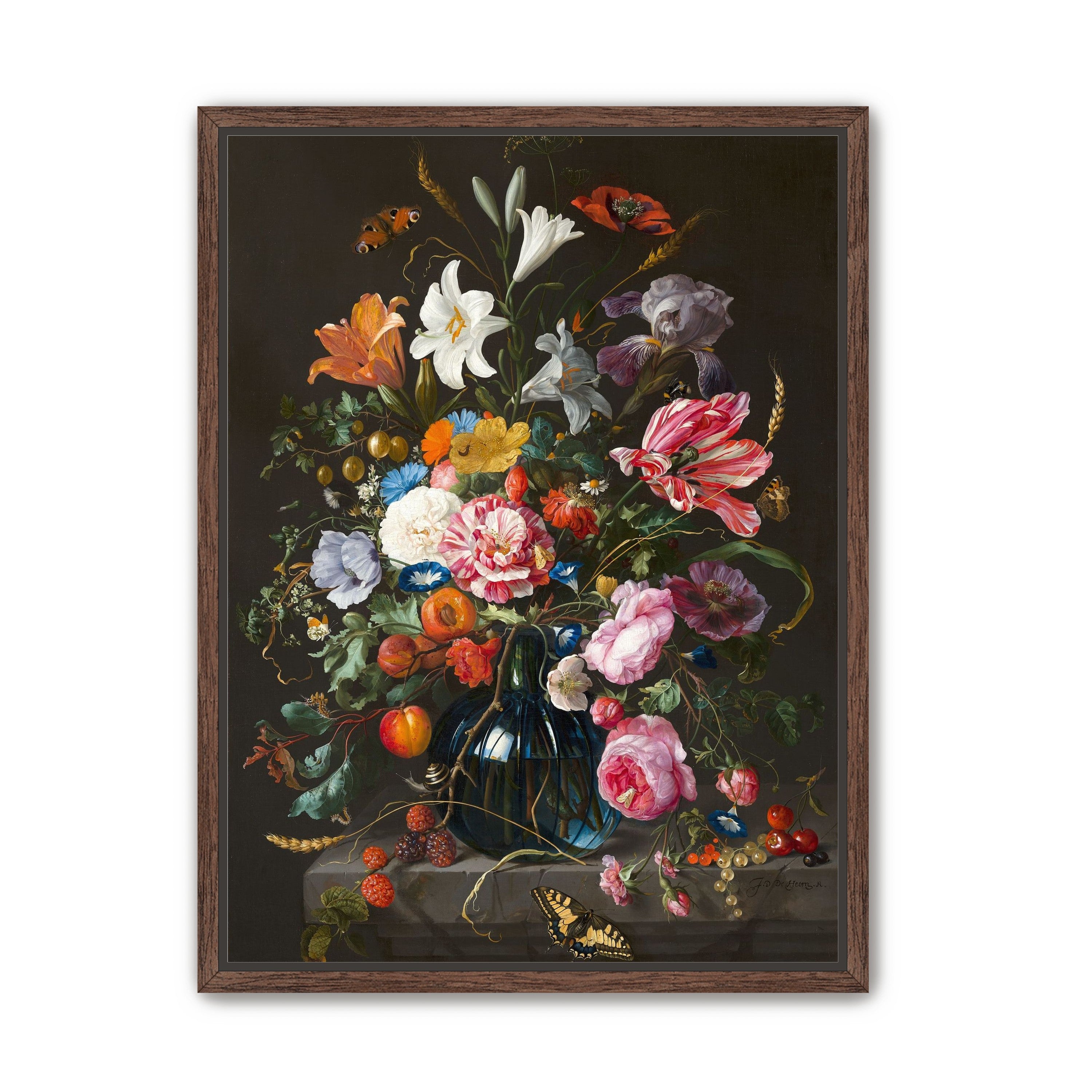 Butterflies over the blue vase