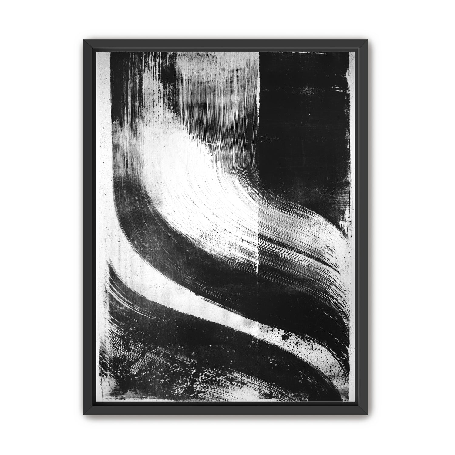 Scraped arcs in black ink