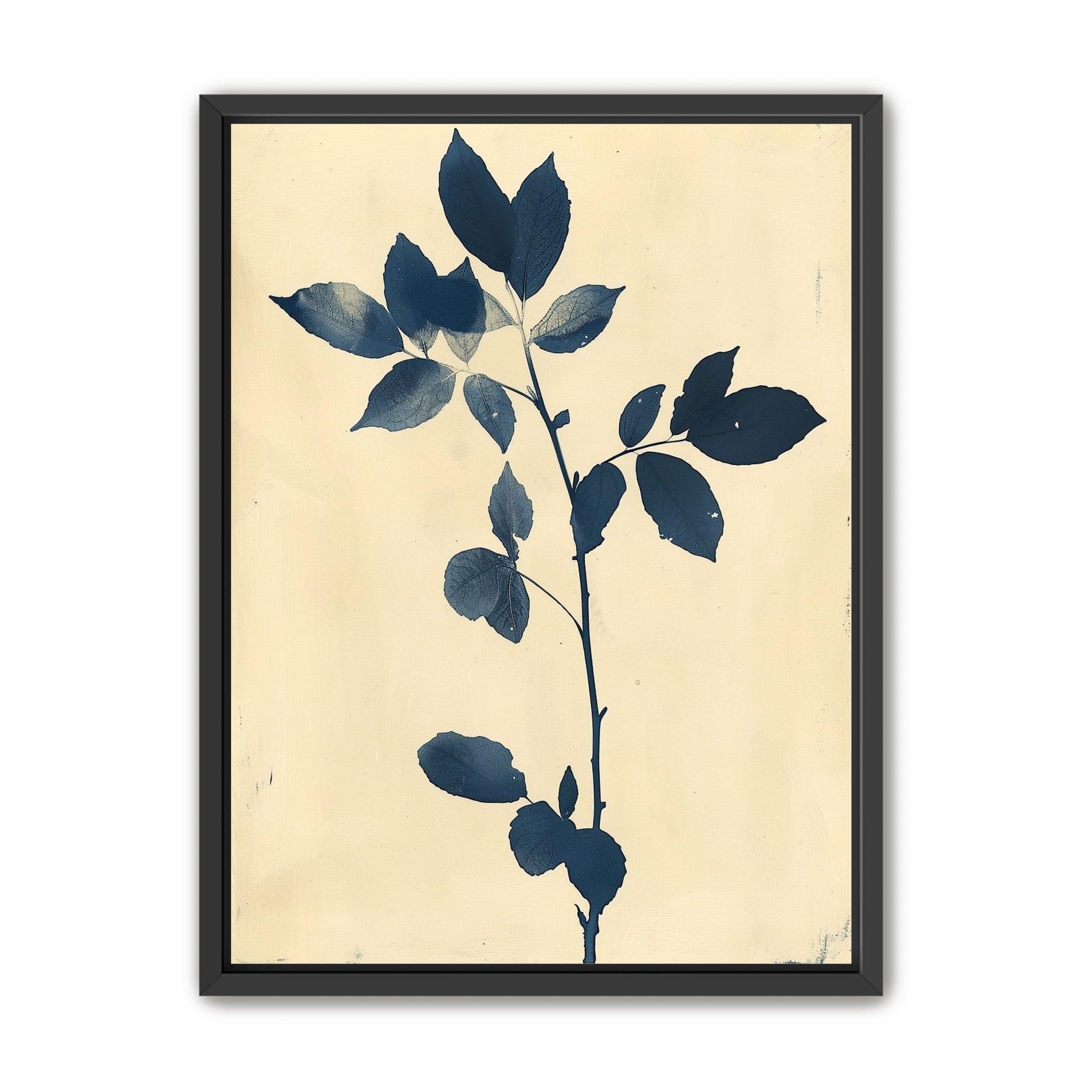 Blue leaves on cream air