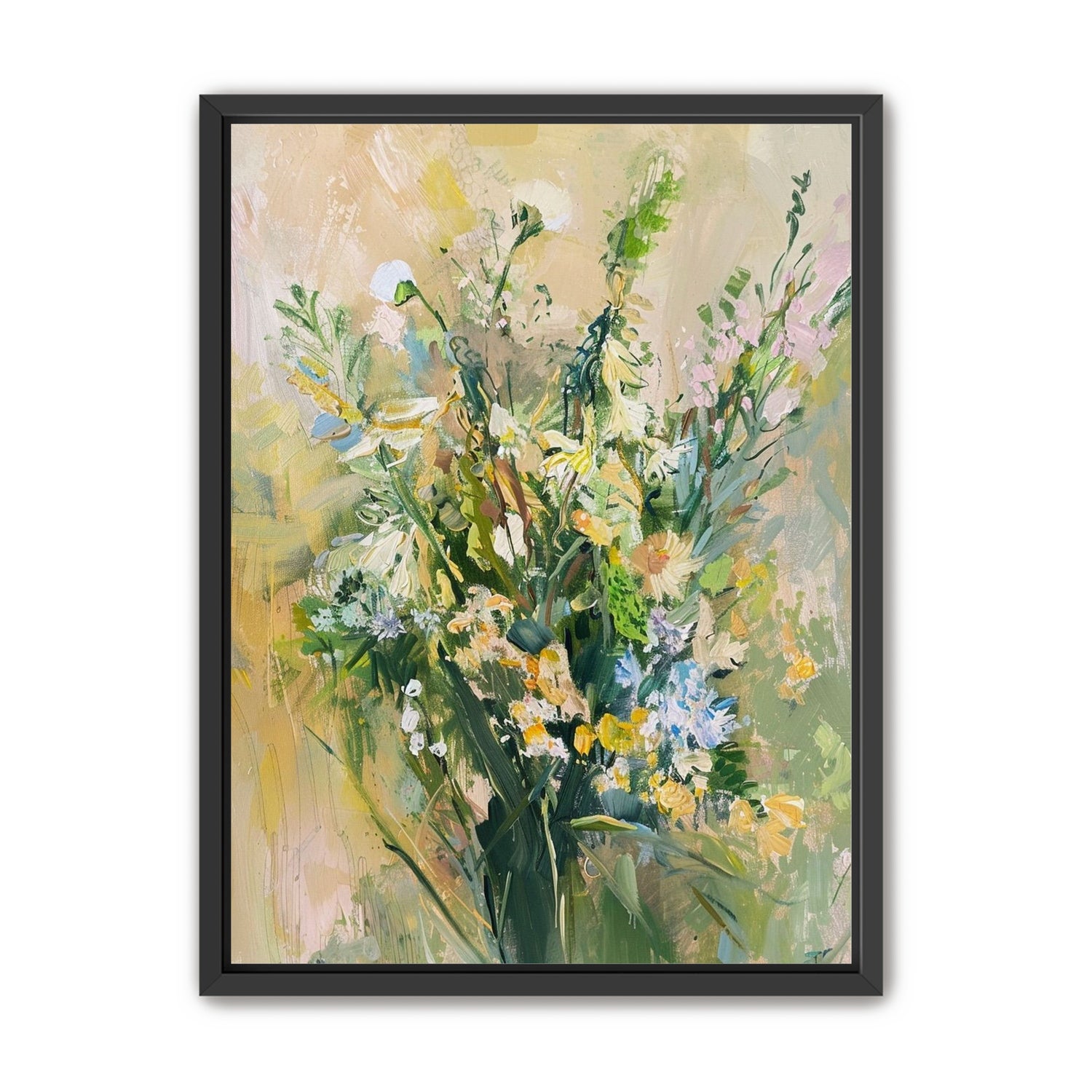 Wildflowers within pale light