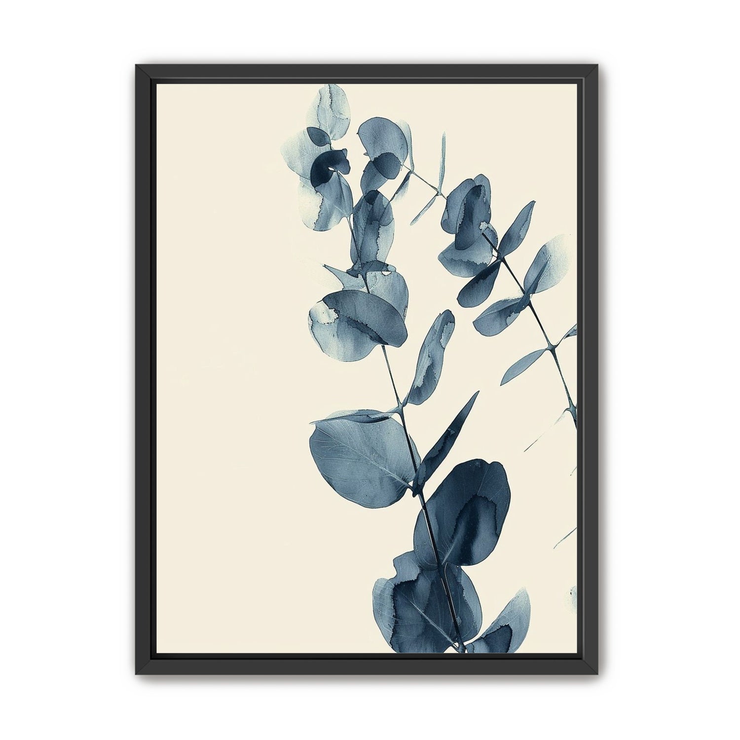 Blue eucalyptus on paper