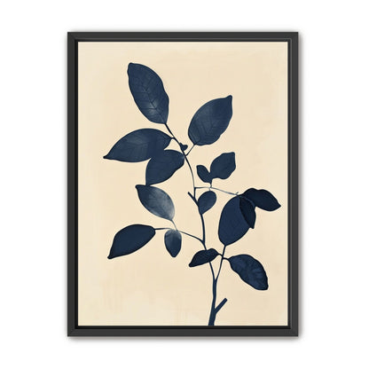 Indigo leaves on cream