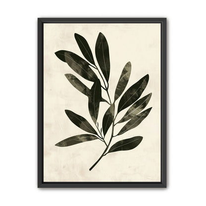 Charcoal leaves on ivory paper
