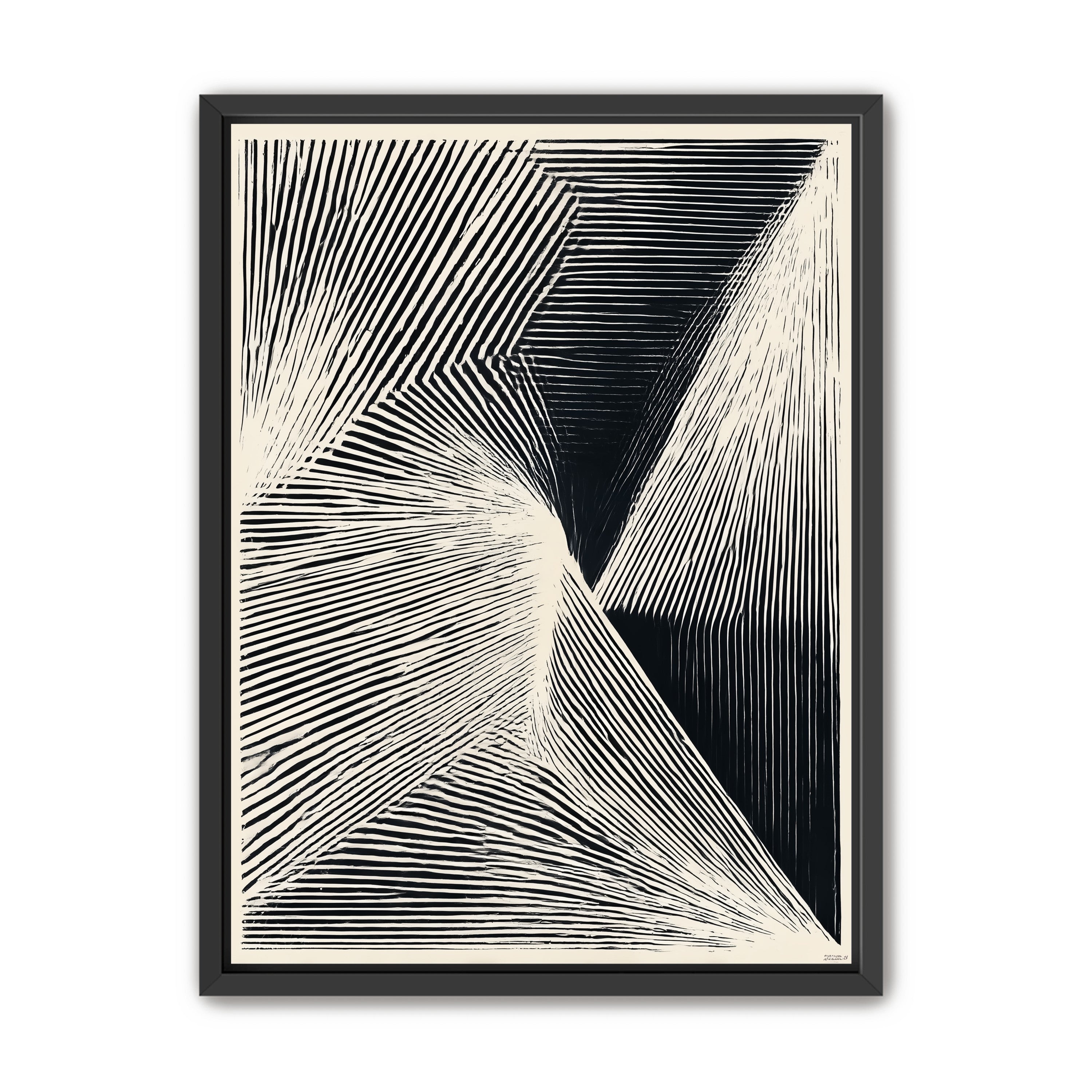 Where the lines break inward