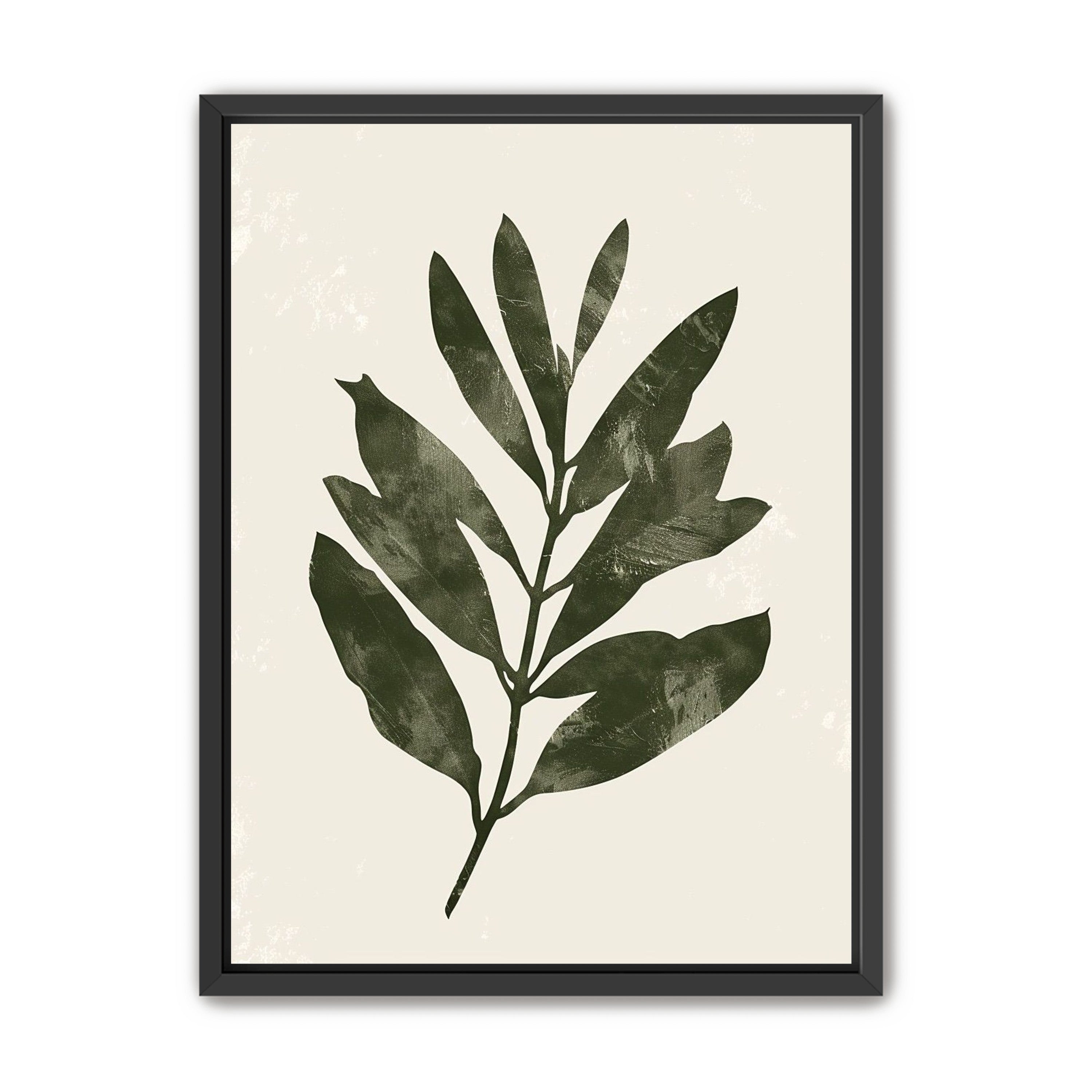 Still branch on pale paper