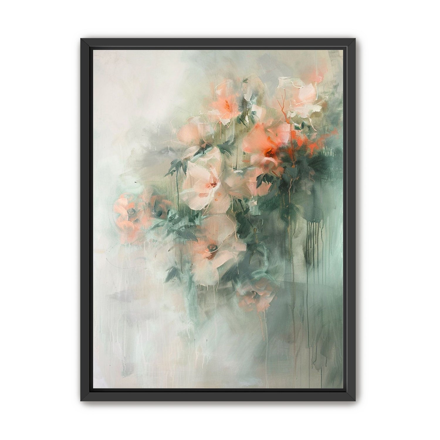 Pale flowers within the mist