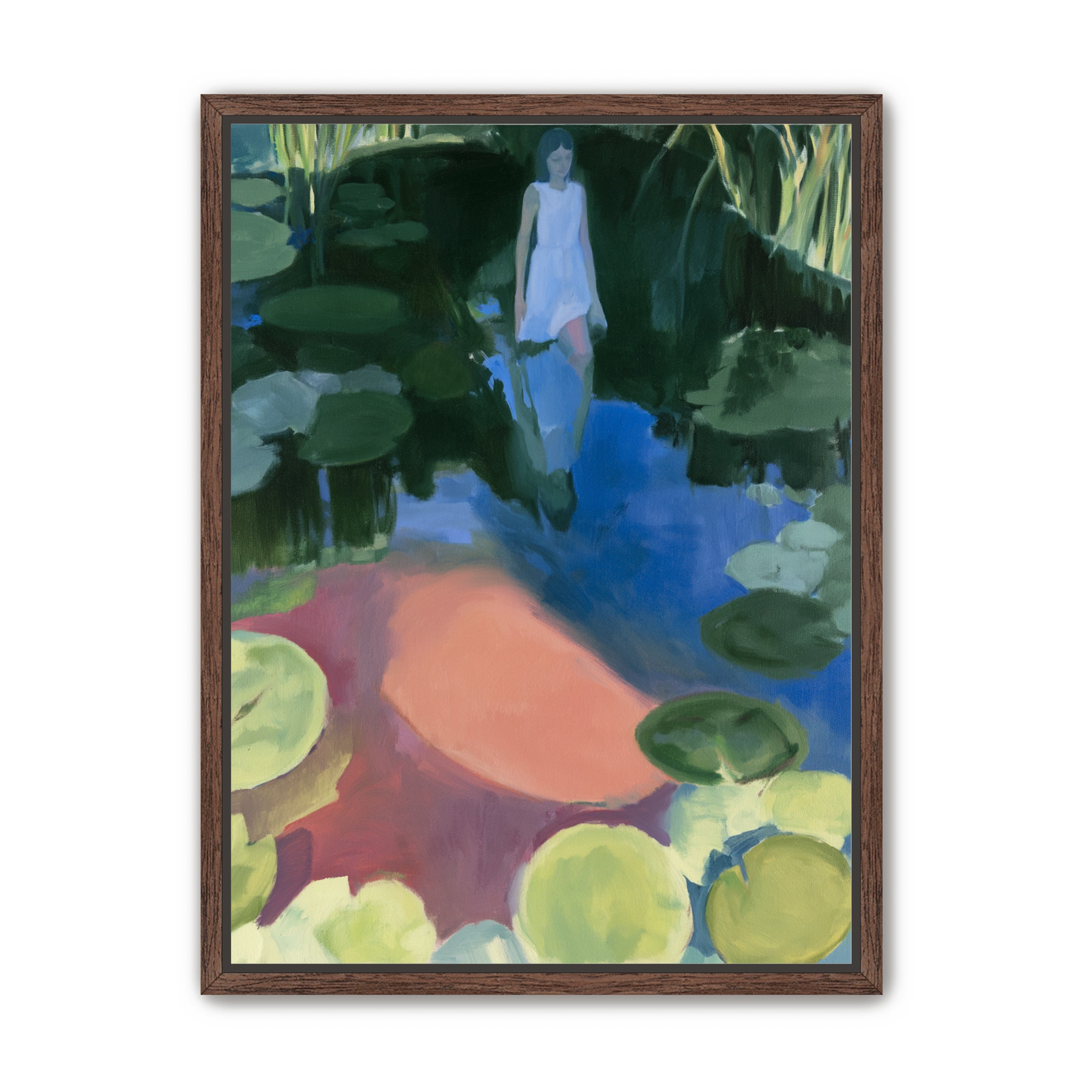 Woman in the lily pond
