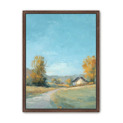 Blue sky over the farmhouse