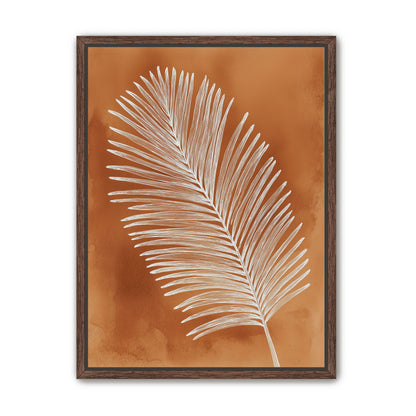 Palm frond in white ink