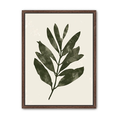Still branch on pale paper