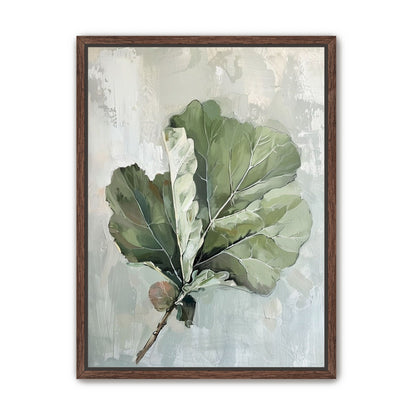 Green leaves in pale wash