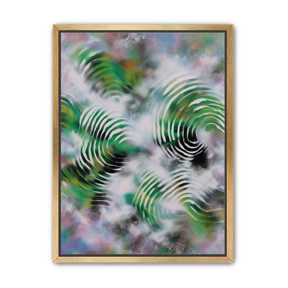White haze over green spirals
