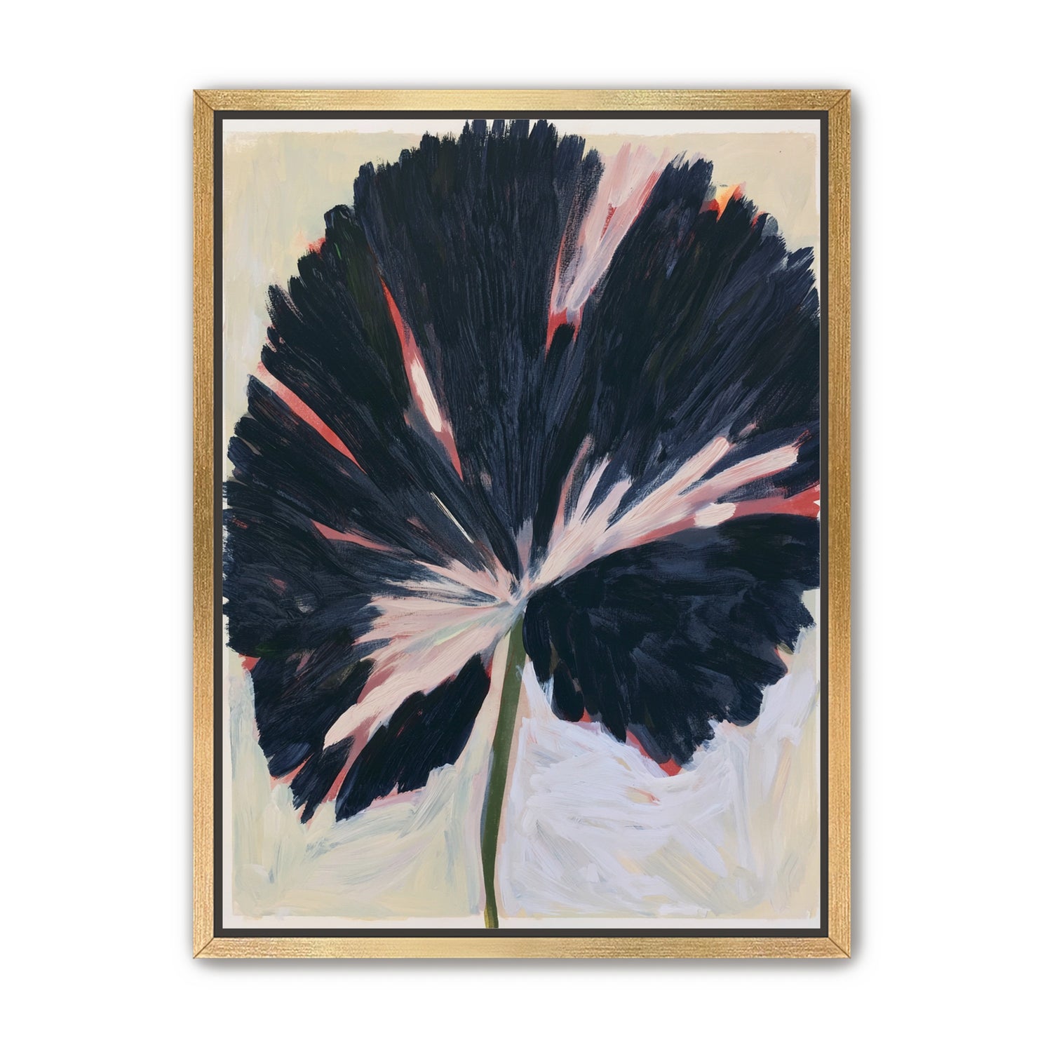 Dark petals across pale ground