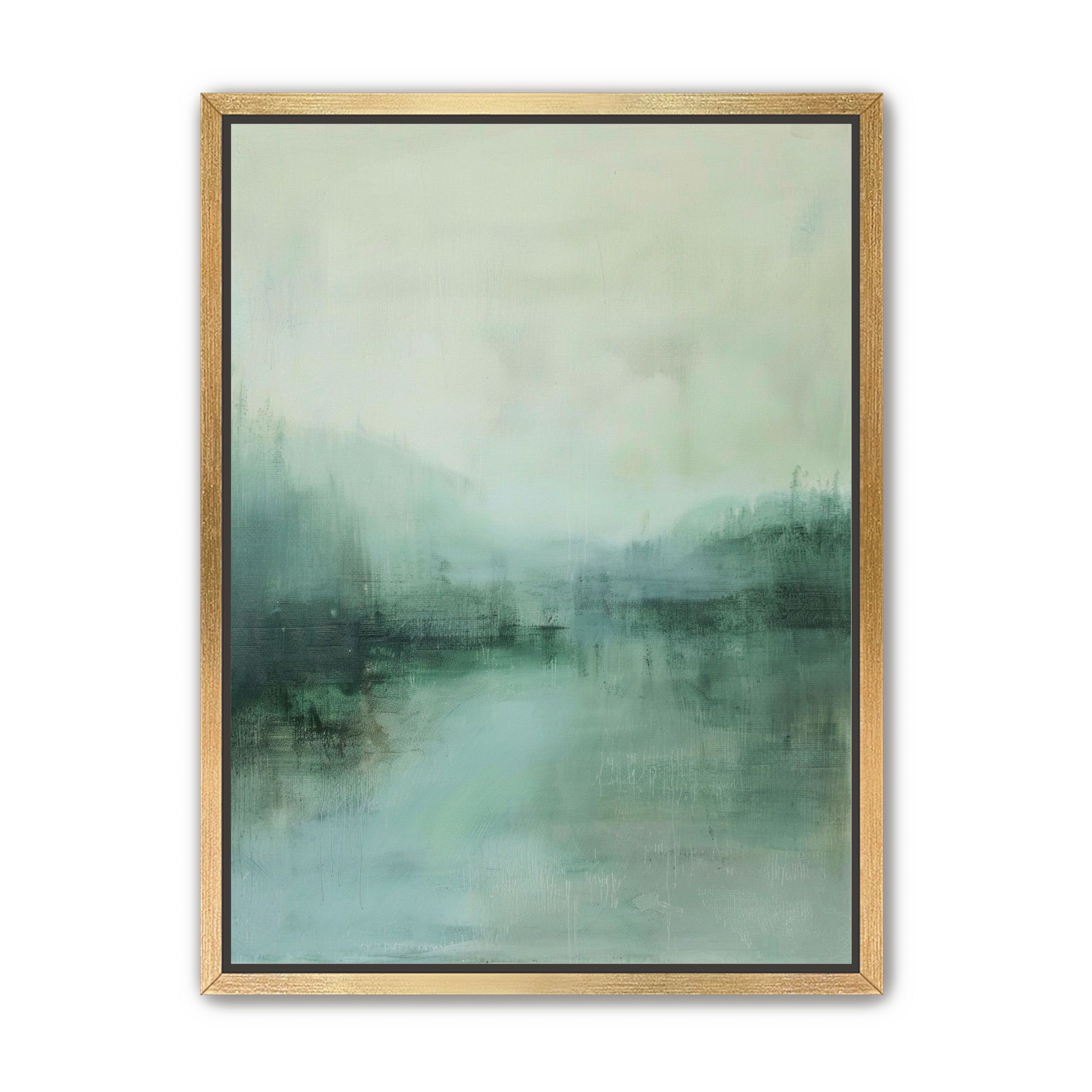 Misty harbor with boats