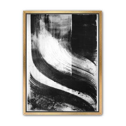Scraped arcs in black ink
