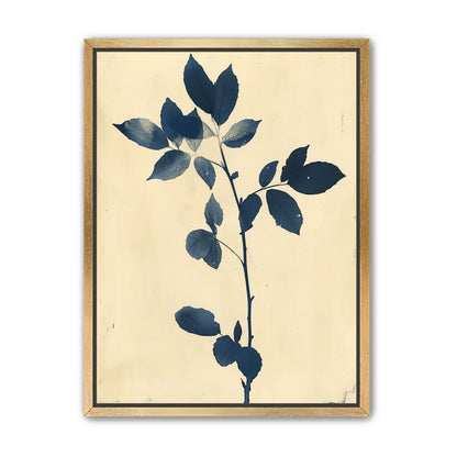 Blue leaves on cream air