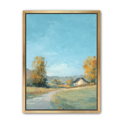 Blue sky over the farmhouse