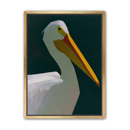 White pelican in deep green