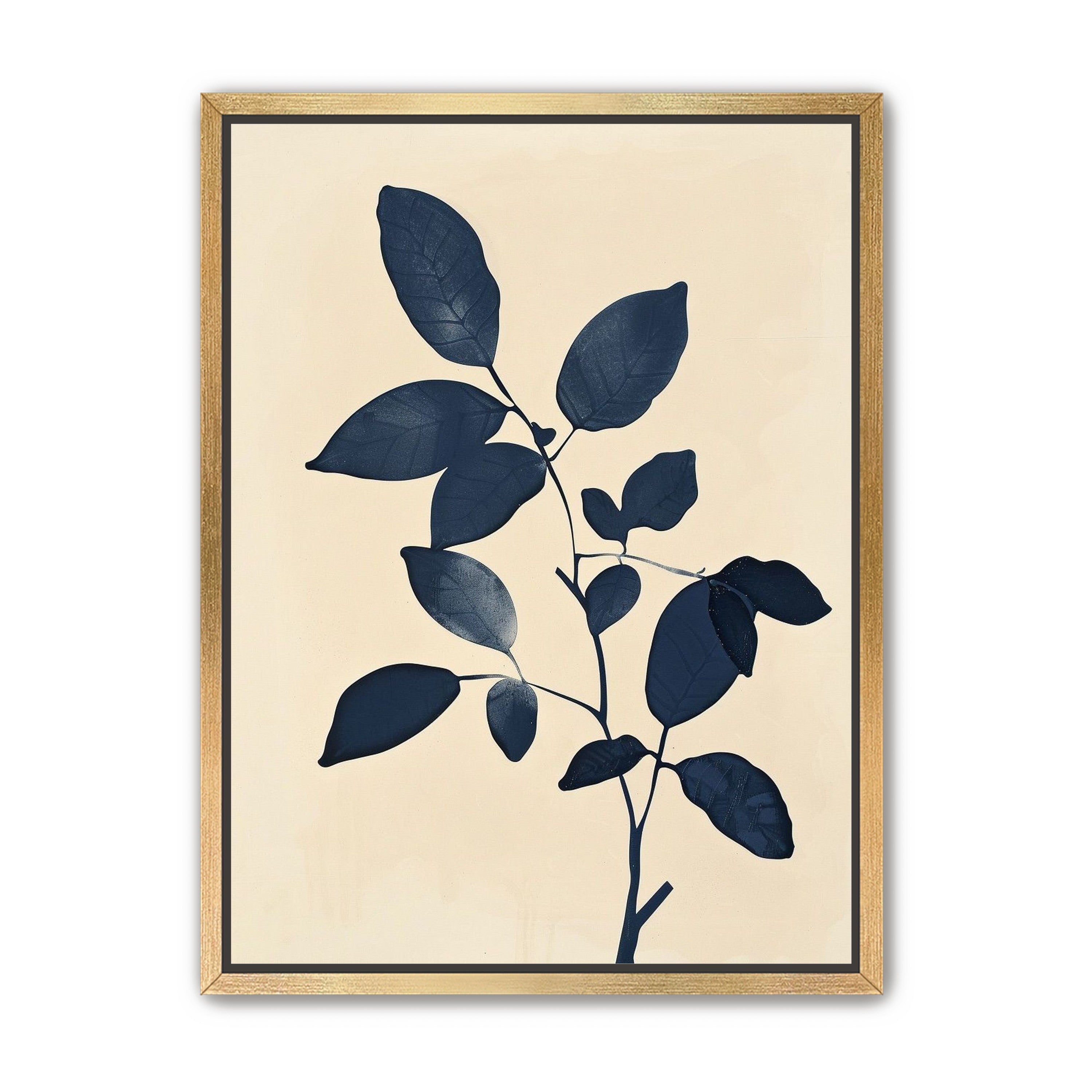 Indigo leaves on cream