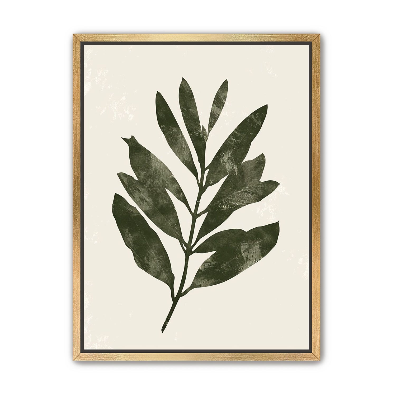 Still branch on pale paper