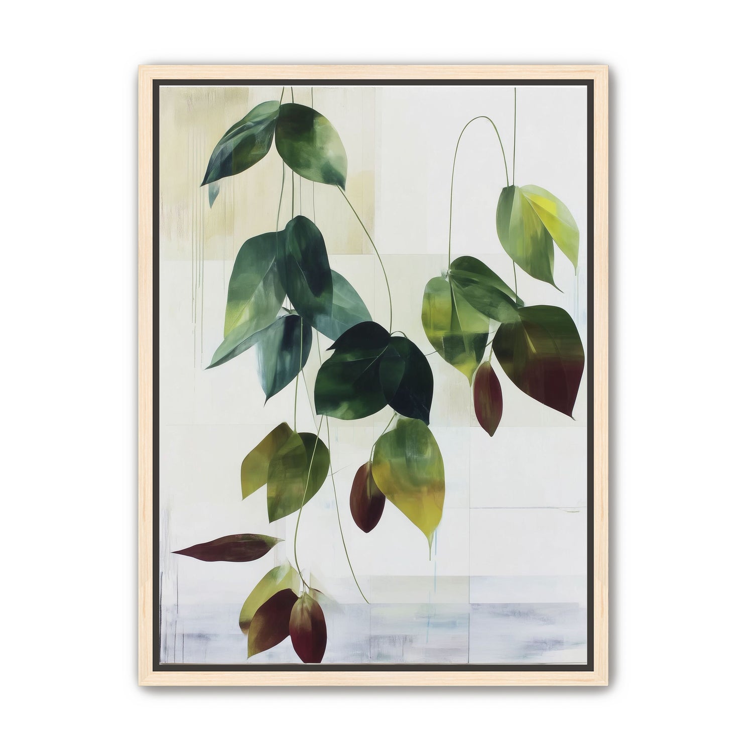 Leaves suspended in quiet air