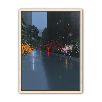 Rainlight on the flowered street