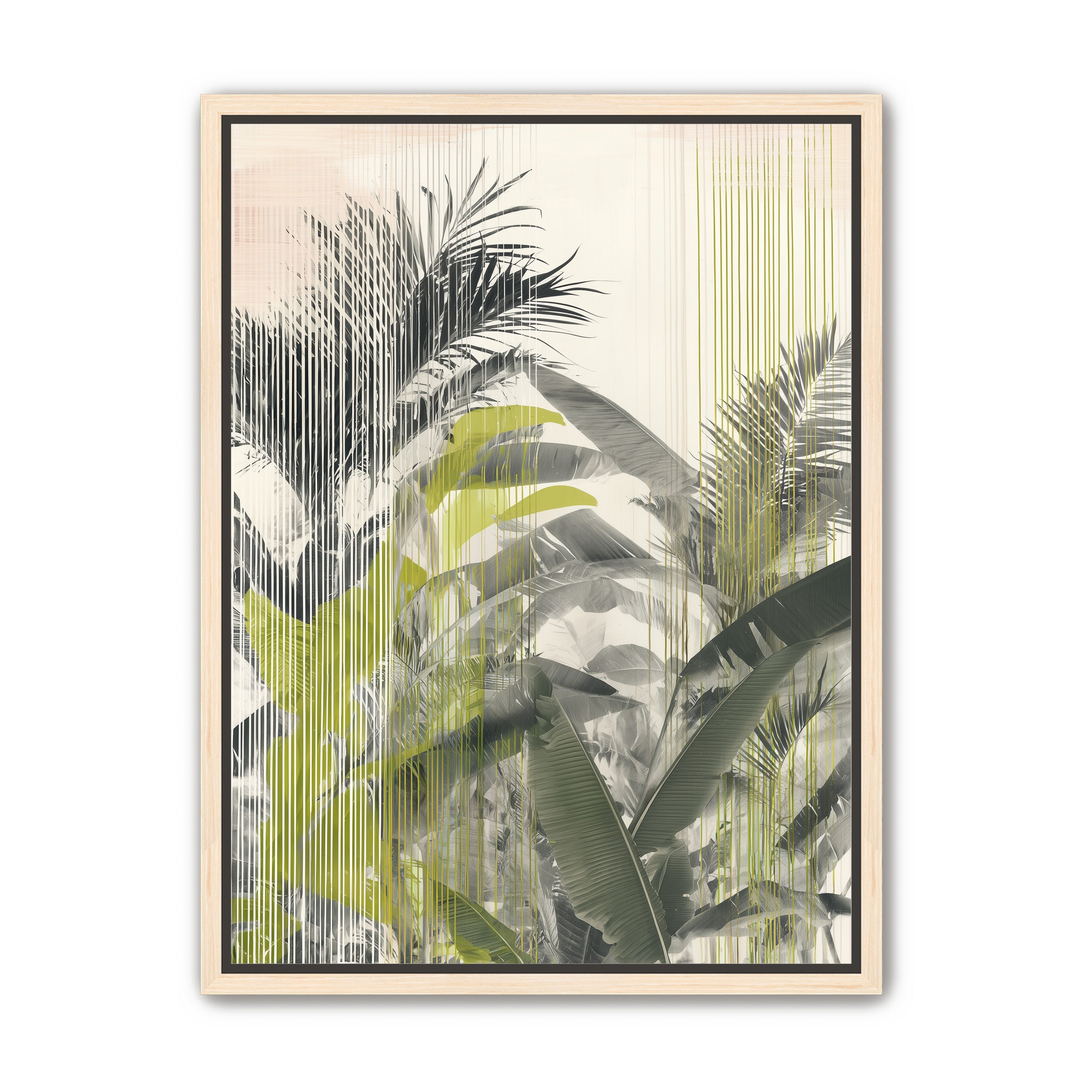 Chartreuse rain through palms