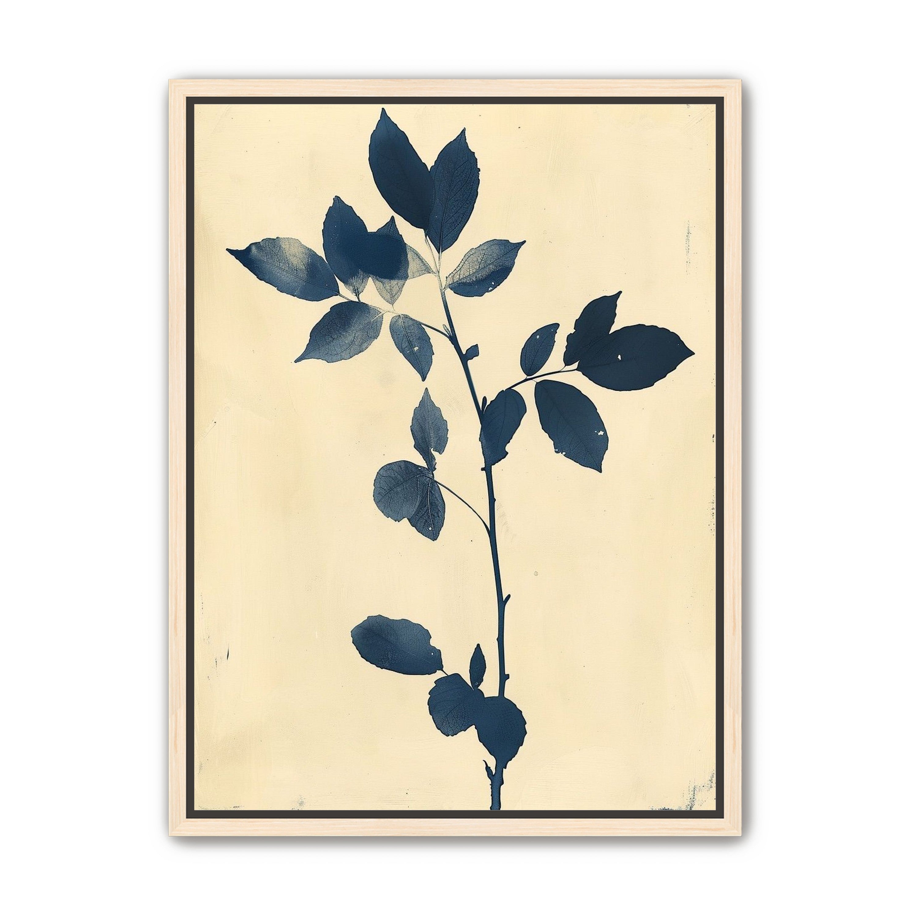Blue leaves on cream air