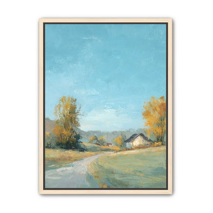 Blue sky over the farmhouse