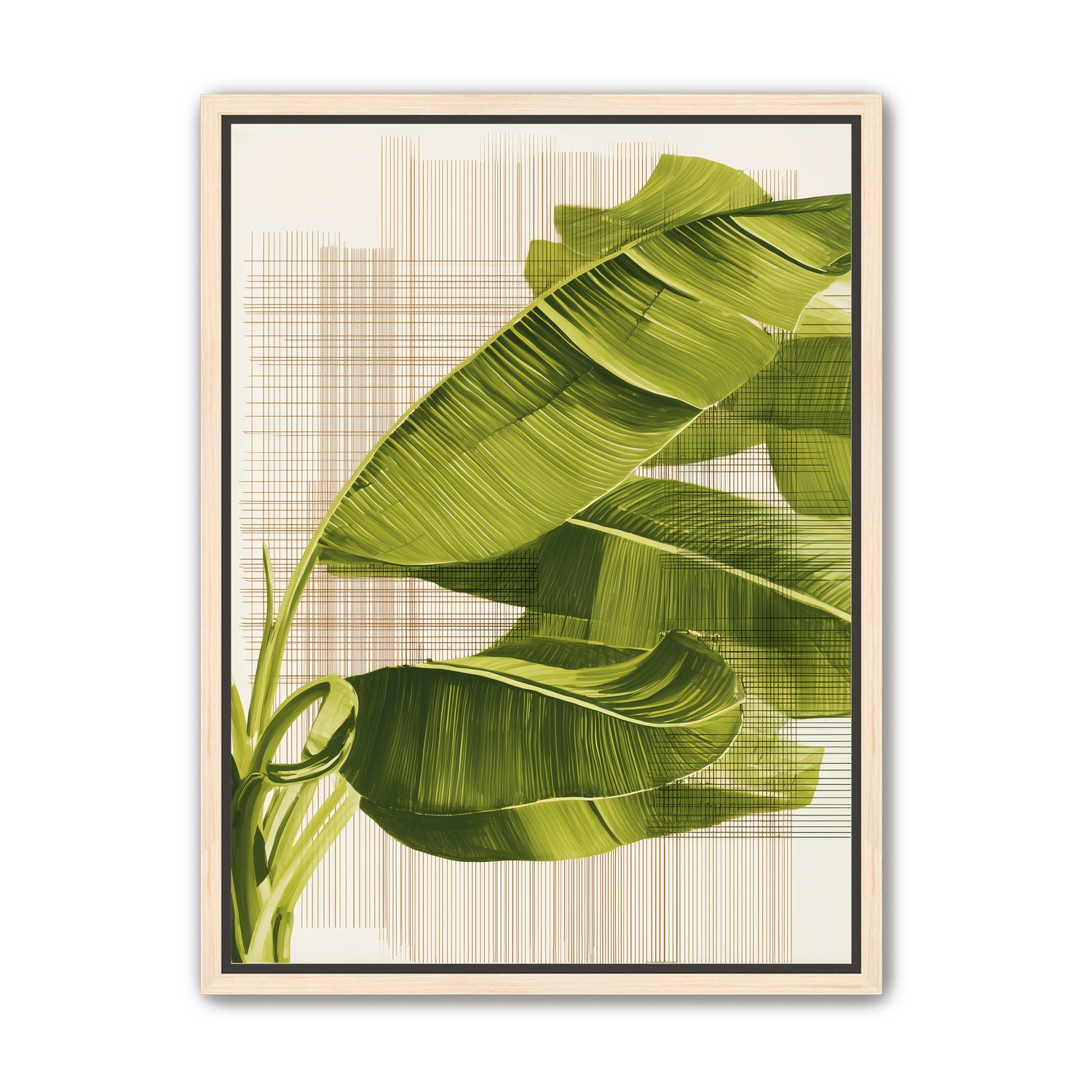 Banana leaves against the grid