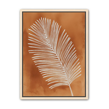 Palm frond in white ink