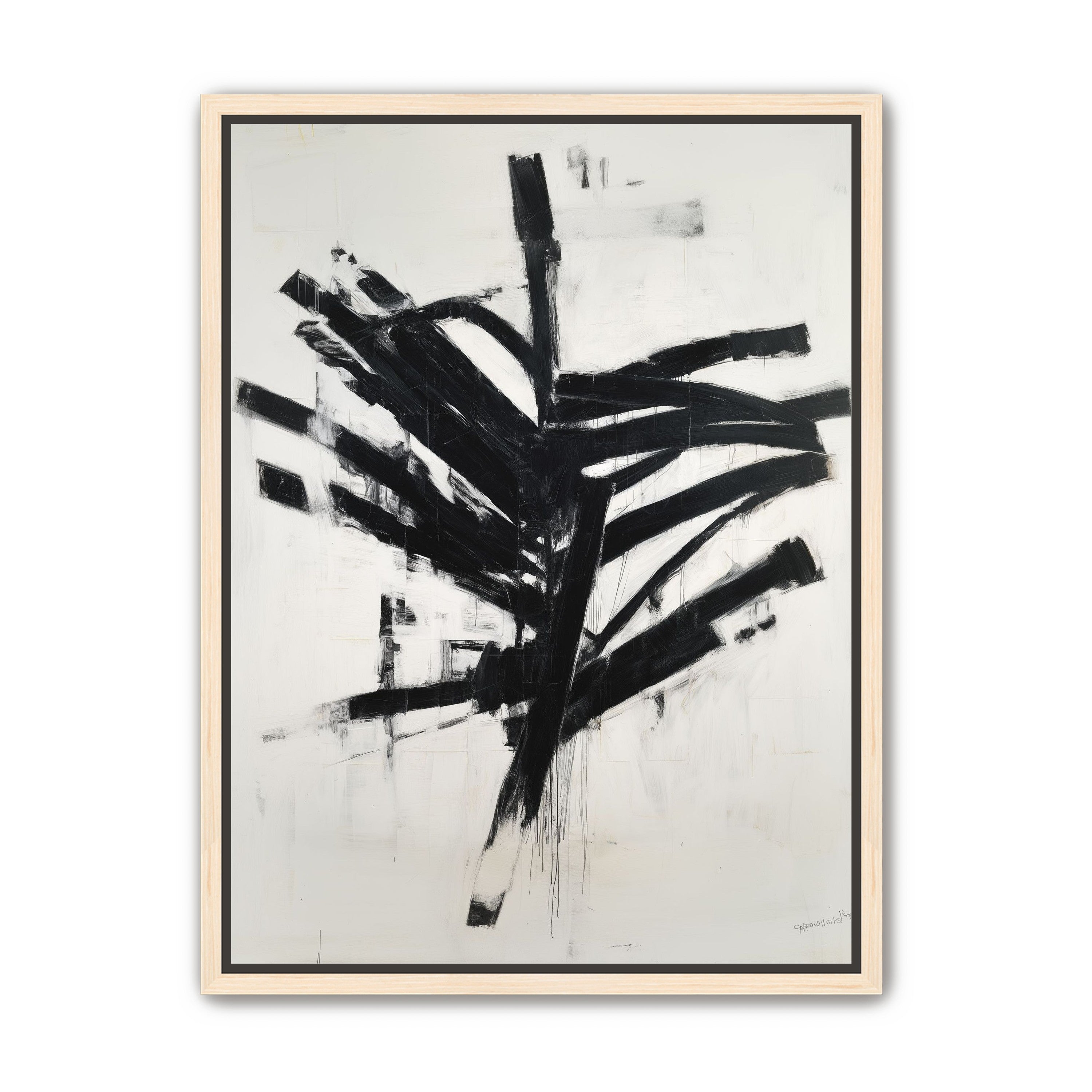 Black mass across white field