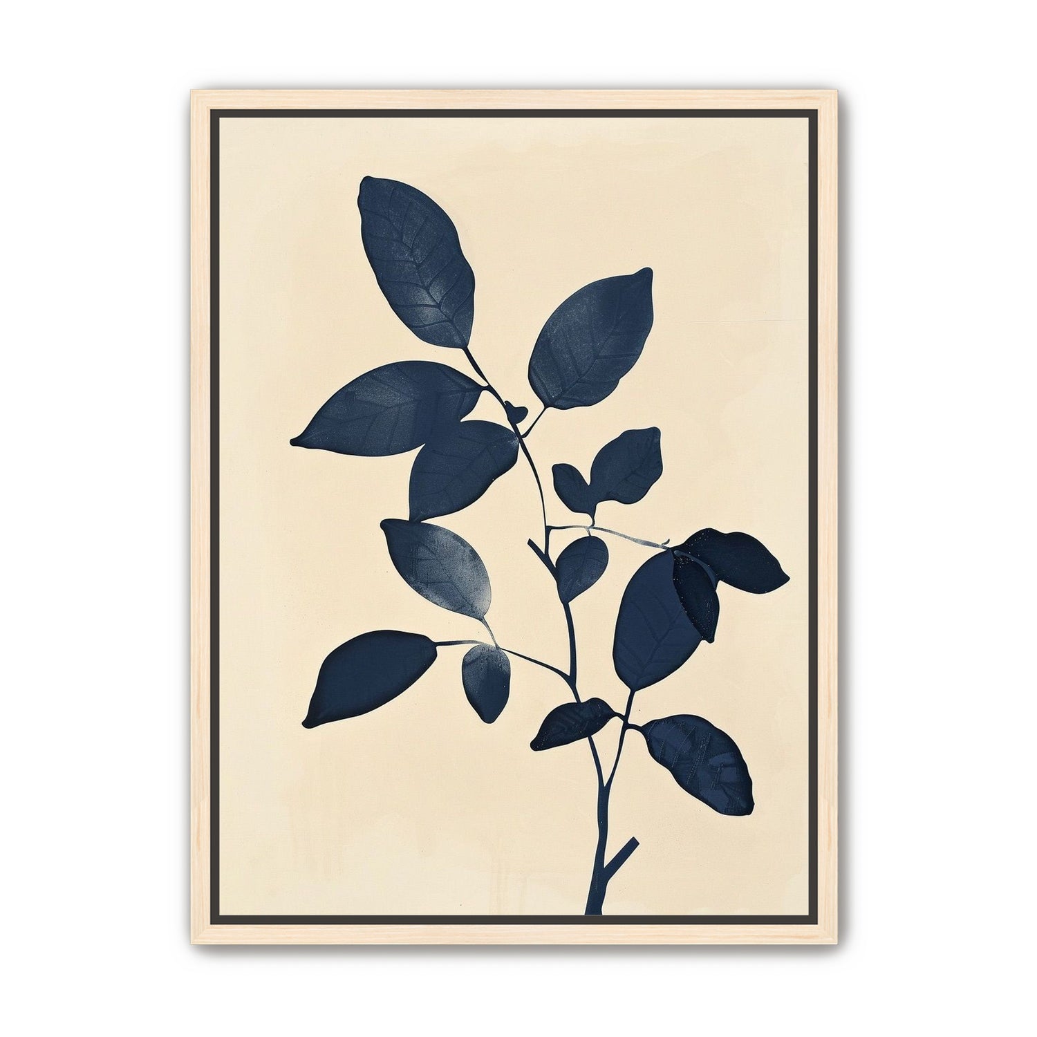 Indigo leaves on cream