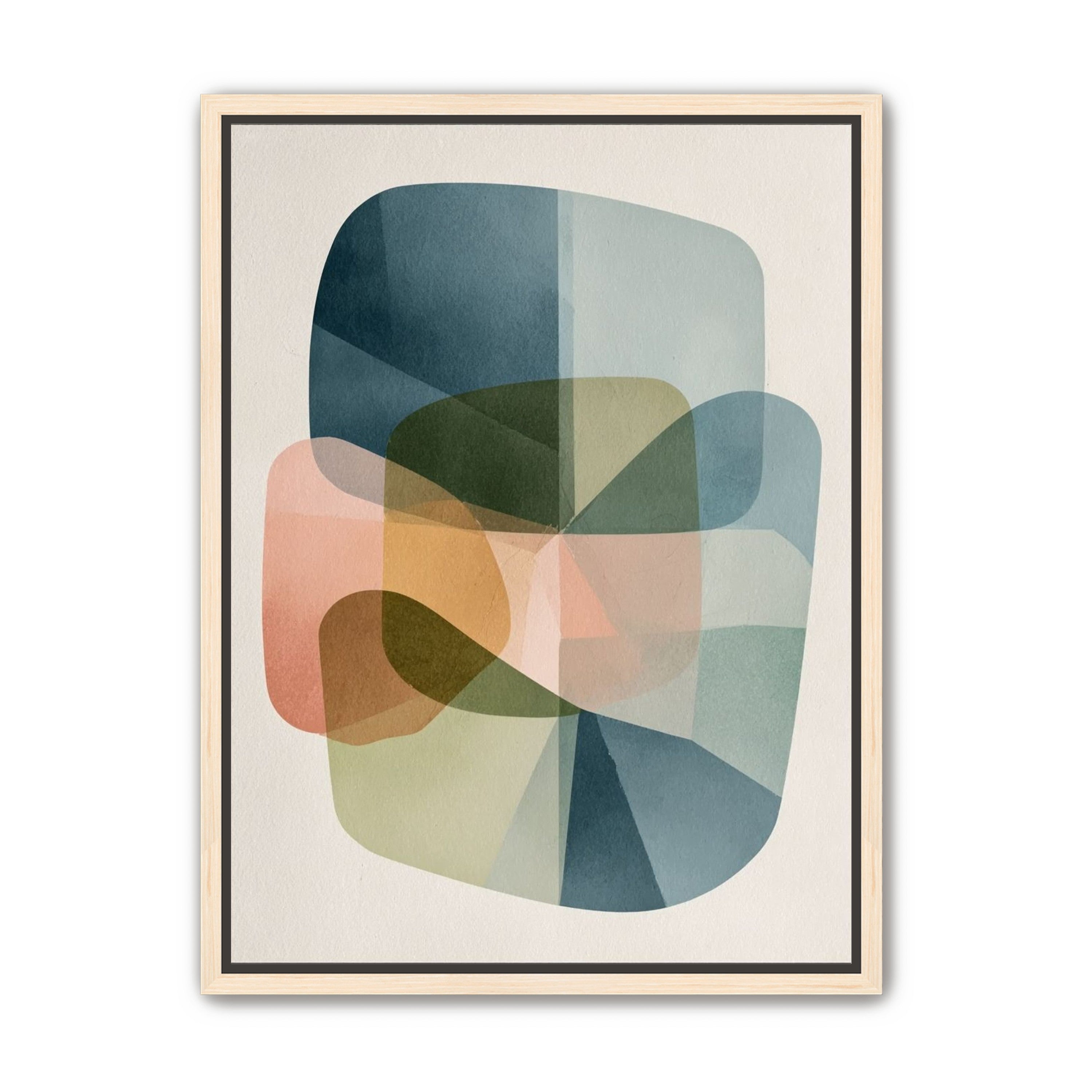 Muted blues folding through peach