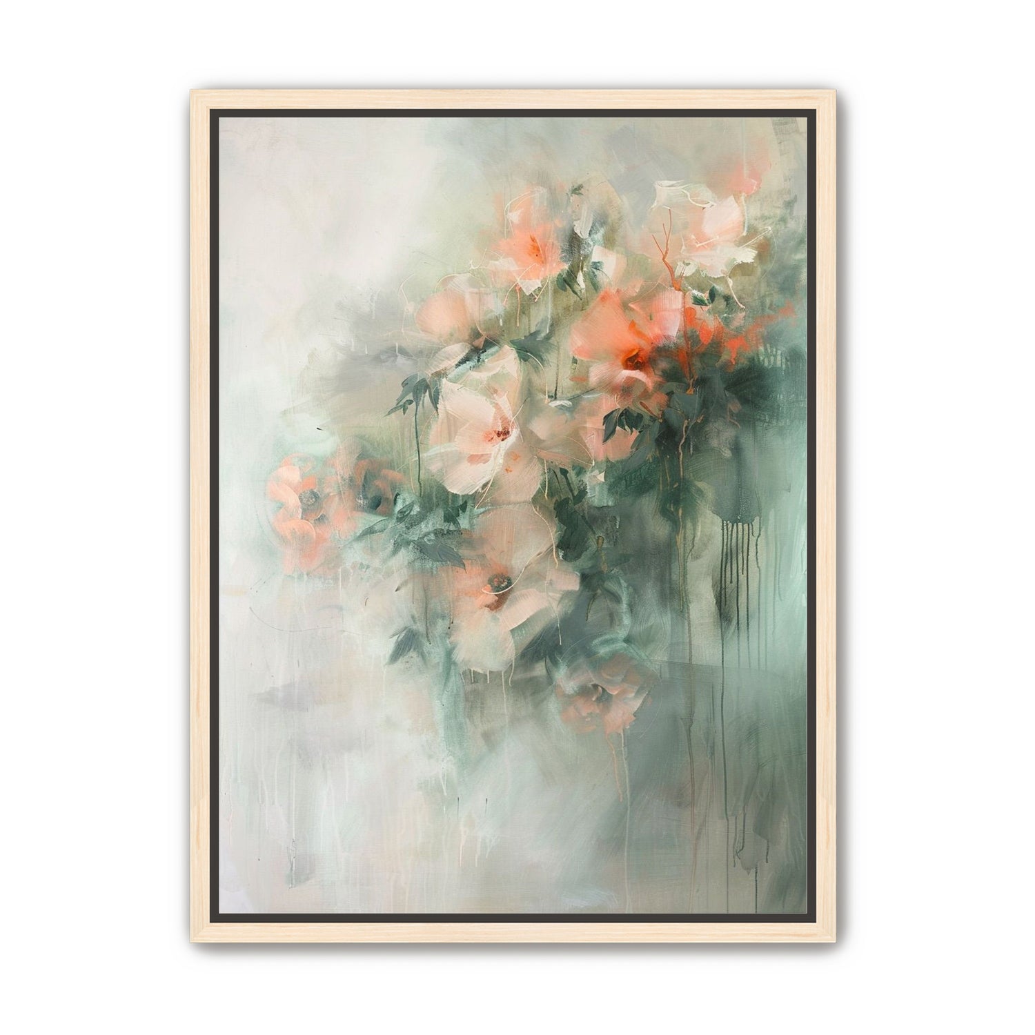 Pale flowers within the mist