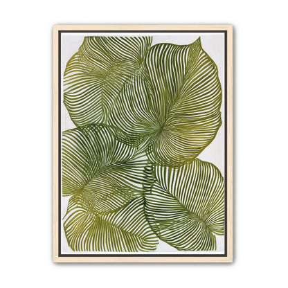 Palm leaves pressed together