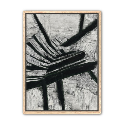 Black cuts through white grain