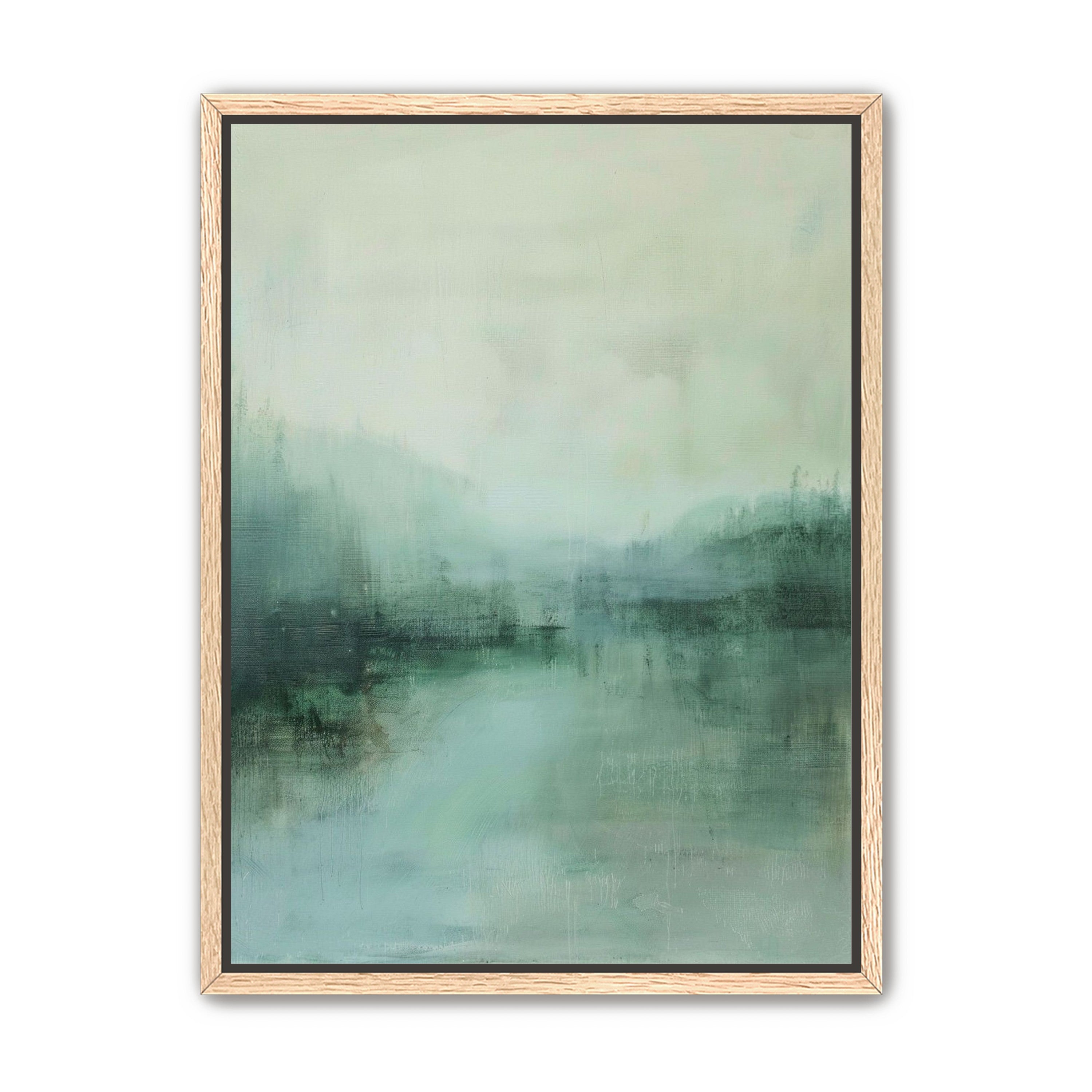 Misty harbor with boats