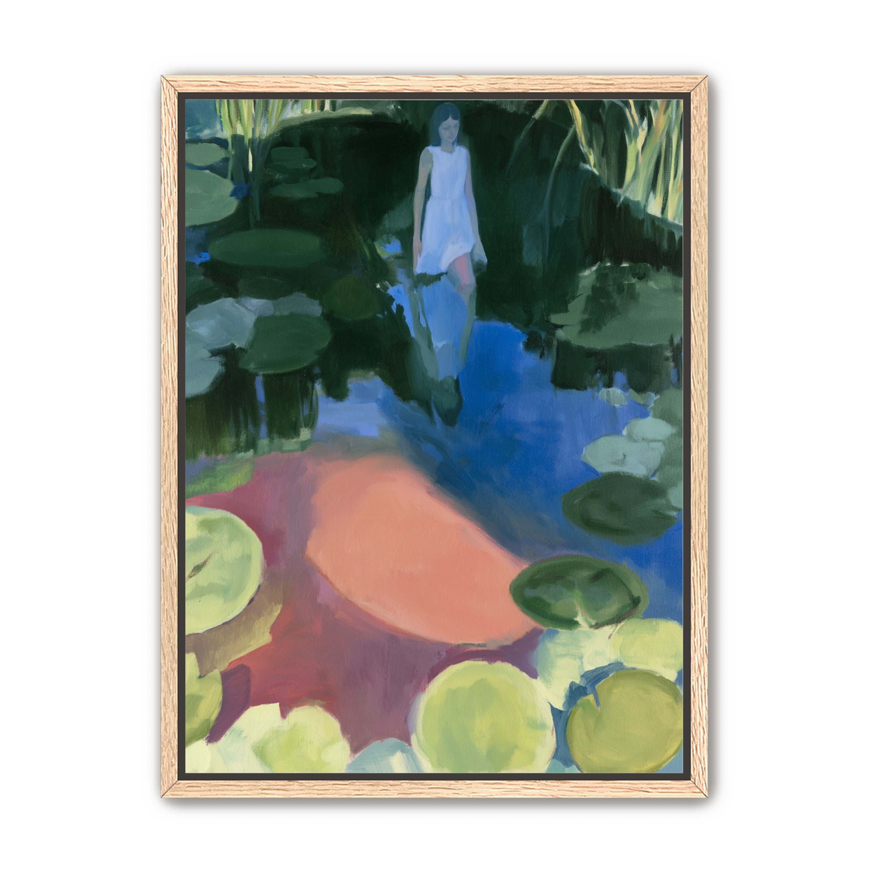 Woman in the lily pond