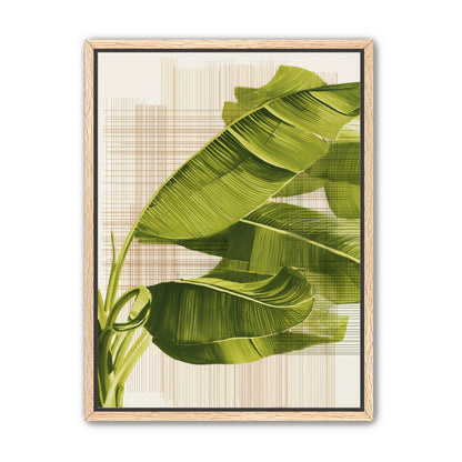 Banana leaves against the grid