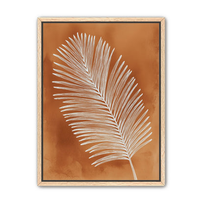 Palm frond in white ink