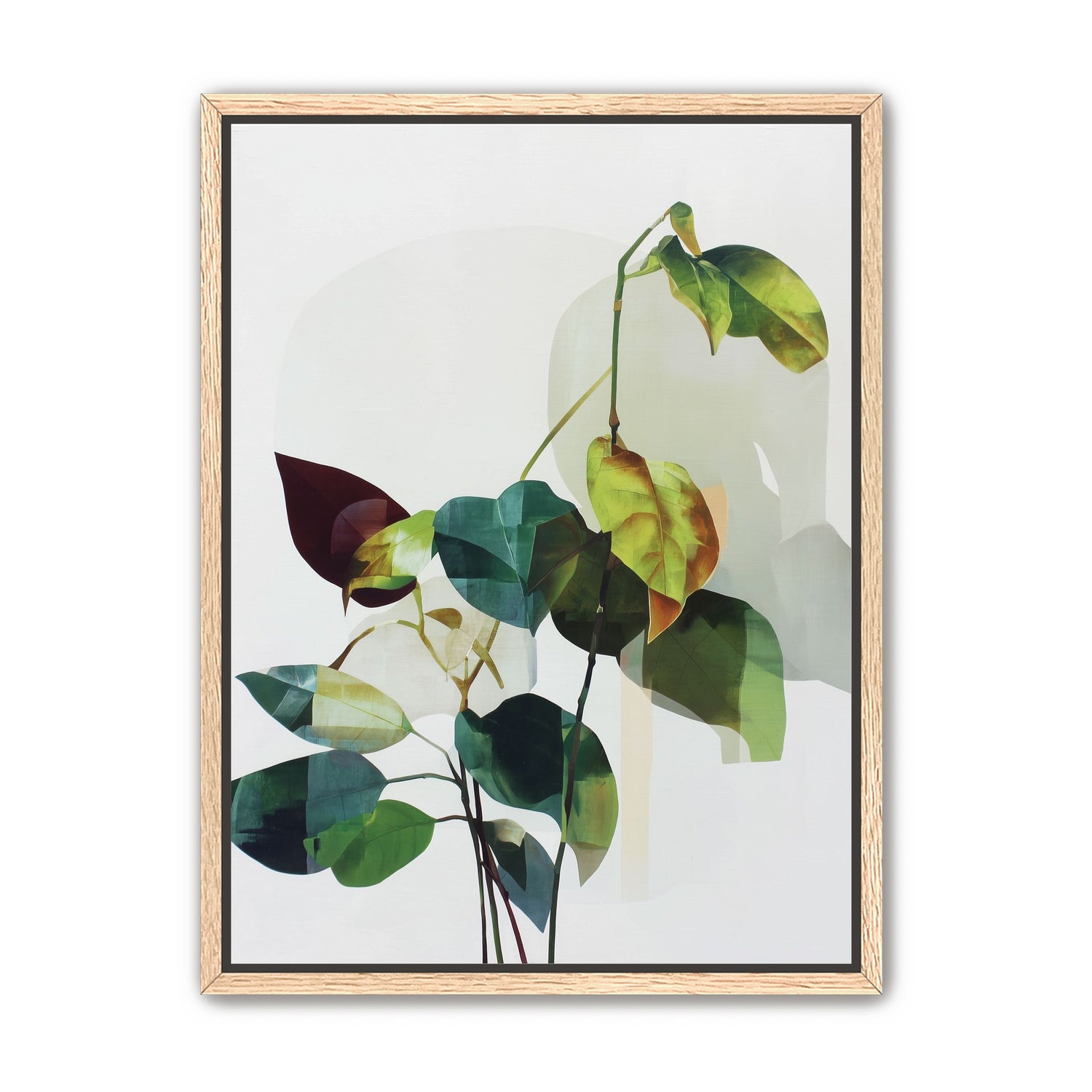 Leaves within pale shadows