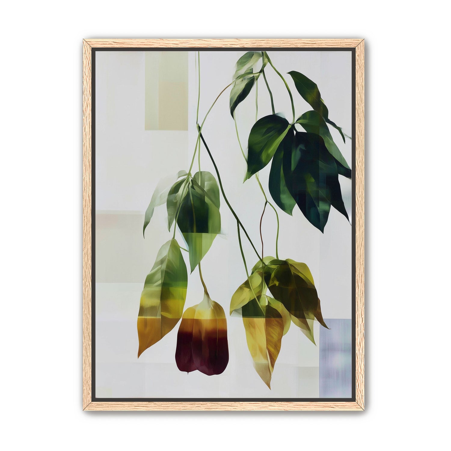 Green fading into amber leaves