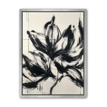 Black petals on pale grid
