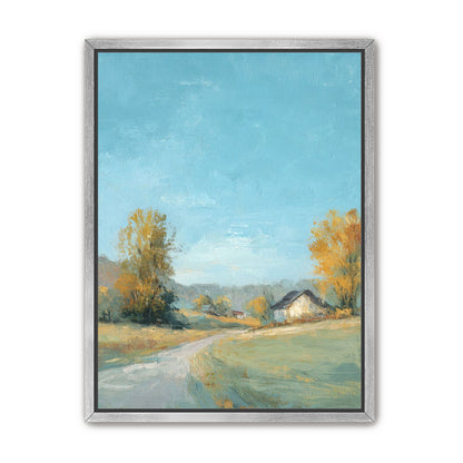 Blue sky over the farmhouse