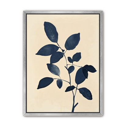 Indigo leaves on cream