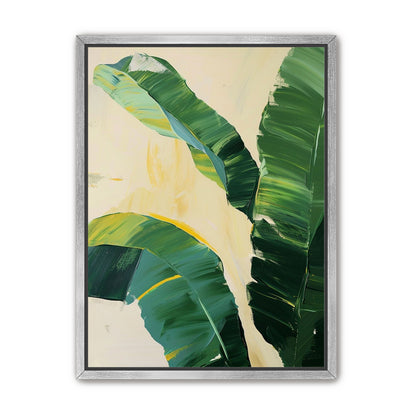 Green leaves in soft cream light